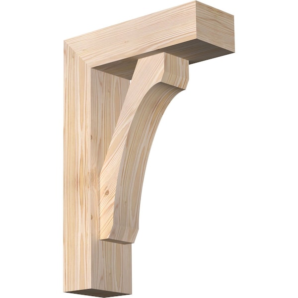 Ekena Millwork Legacy Block Smooth Bracket w/ Offset Brace, Douglas Fir, 5 1/2"W x 16"D x 24"H BKT0604X16X24LEC05SDF - main